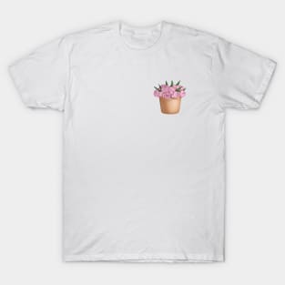 Beautiful Peonies In A Basket T-Shirt